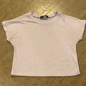 Basic White Cotton Crop Tee from Shein Size XS